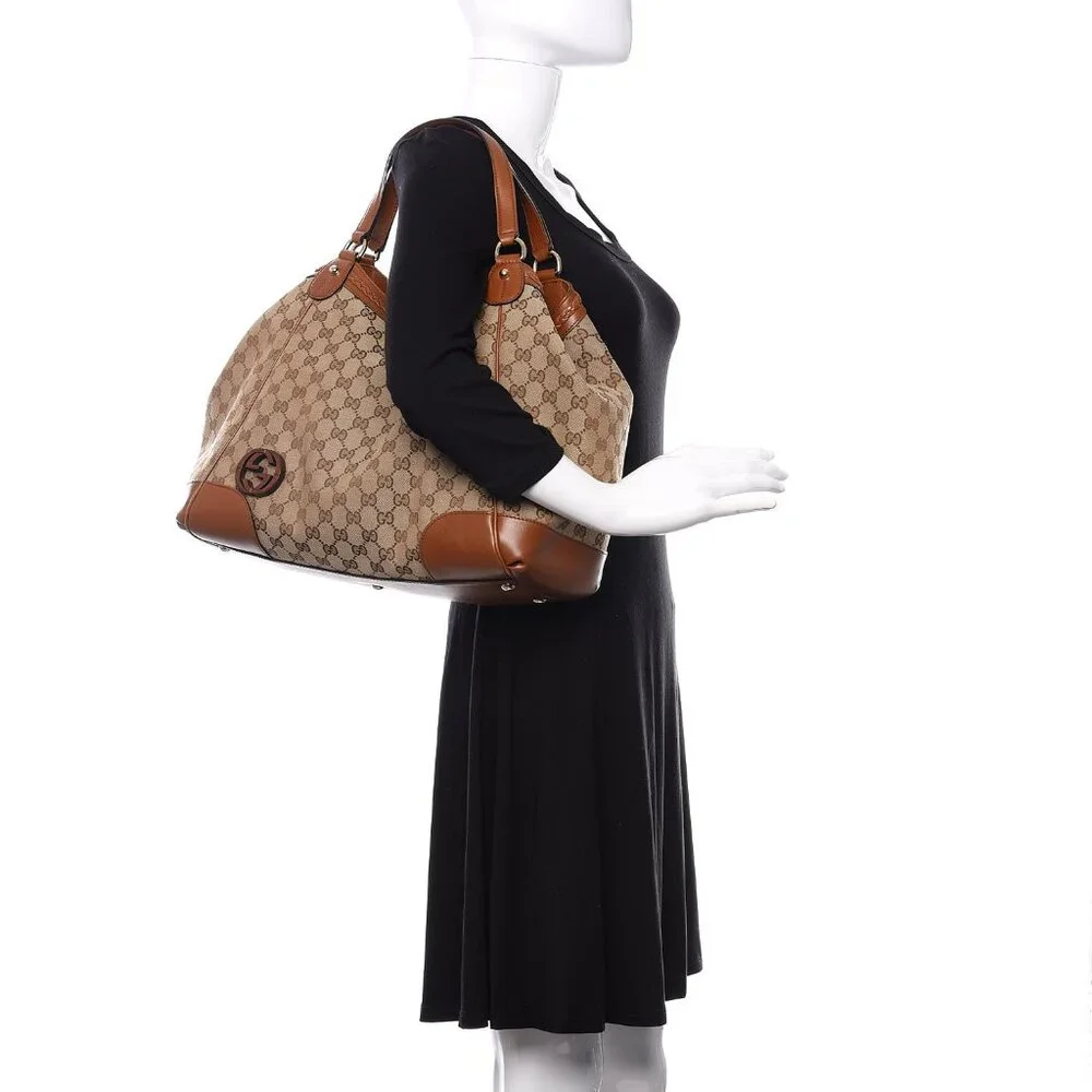 Gucci Monogram Medium Brick Lane Tote Brown - Picture 2 of 9